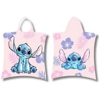 Lilo & Stitch Badeponcho Stitch, Baumwolle, mit Kapuze, Kinder Kapuzenhandtuch 50 x 115 cm