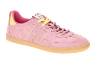 Tamaris Damen Retro Sneaker 1-23609-46 Pink Velour Leder - Gummisohle