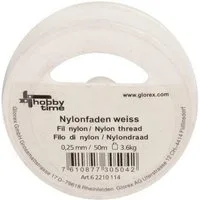 Glorex Dekoband Glorex Nylonfaden weiß 0,25 mm, 50 m
