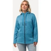 Ulla Popken Sweatjacke Strickfleece-Jacke Kapuze Reißverschlusstaschen