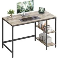 VASAGLE Schreibtisch Computertisch, Tisch, Bürotisch, 100/120/140cm, mit 2 Ablagen, moderner Stil