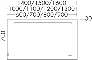 Burgbad Leuchtspiegel RL10 700x600x30 RL10, SIIX060PN645 SIIX060PN645