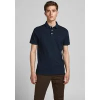 Jack & Jones Poloshirt JJEPAULOS Poloshirt mit klassischem Kragen und figurbetonter Form Logostickerei, modisch, schmal, Baumwolle, Polokragen