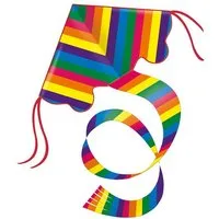 Paul Günther Flug-Drache Einleinerdrachen Rainbow regenbogen 98x54cm Polyester Fiberglasstäbe