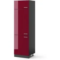 Vicco Kühlumbauschrank R-Line, Rot Hochglanz/Anthrazit, 60 cm (1-St)