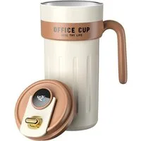 EXTSUD Thermobecher 650ml Kaffeebecher, Digitalanzeige Thermobecher, Edelstahl, 316 Edelstahl Trinkbecher auslaufsicher mit Deckel und Griff