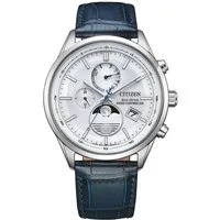 Citizen Funkuhr Funkuhren Mondphase BY1030-09A, Quarzuhr, Armbanduhr, Herrenuhr, Lederarmband, analog, Big Date, Tag