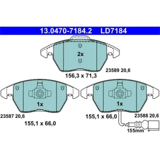 ATE Ceramic Bremsbel?ge vorne Audi A3 Seat Skoda VW Polo Van