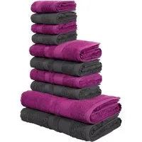 OTTO home Handtuch Set Vanessa, 10-tlg Handtuch-Set, weich, in Standard- und Premium-Qualität, Walkfrottee (Set, 10-St), 100% Baumwolle, Duschtücher, Handtücher, Gästetücher, mit Bordüre