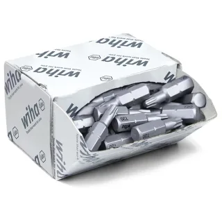 Wiha Bit Set Standard 25 mm TORX (T20) 50-teilges Set 1/4 zoll C6,3 in Großpackung - 08067