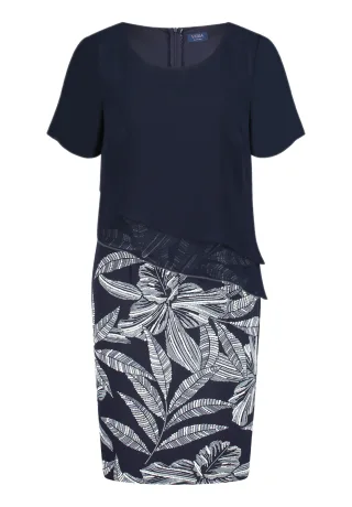 Vera Mont - Cocktailkleid Patch Dark Blue/Dark Blue - Gr. - 48