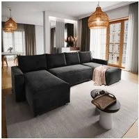Masseno Ecksofa DENI mit Schlaffunktion U-Form, Sofa mit Bettkasten
