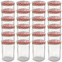 Oputec Einmachglas 24x 440 ml Einmachgläser mit Schraubdeckel TO 82 rot Marmeladengläser, Glas / Metall