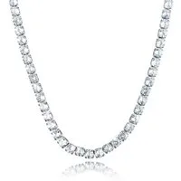LuxusKollektion Collier Halskette Tenniskette Zirkonia 41cm 41.0 Zentimeter 5mm-Silber&Weiß