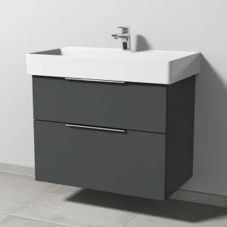 Sanipa 3way Waschtischunterbau zu Duravit Dura Square Waschtisch mit 2 Auszügen, Anthrazit-Matt UM42822
