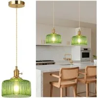 Sunicol Pendelleuchte LED Glas Hängelampe höhenverstellbar, Vintage, Warmweiße, LED wechselbar, Hängeleuchte mit E27 Fassung und Glühbirne für Esstisch