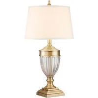 Elstead LIGHTING Tischleuchte, Leuchtmittel nicht inklusive, Nachttischleuchte Tischlampe Schlafzimmerleuchte Messing Stahl Glas