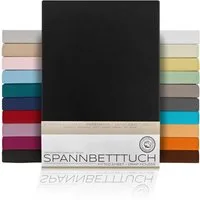 Beautex Spannbettlaken Spannbetttuch Bettlaken aus gekämmter Baumwolle Premium Jersey 160g/m², Jersey, Gummizug: rundum, (1 Stück)