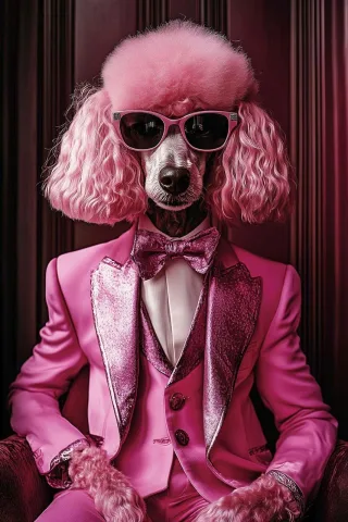 Glasbild PINK PUDEL