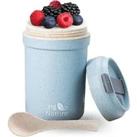 JM Nature Müslibox JM Nature To Go Müslibecher 2x Praktische Joghurtbecher Deckel Löffel