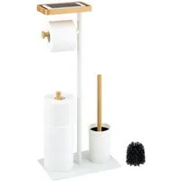 eluno WC-Garnitur Stand-WC-Garnitur 4in1, WC-Bürste, (Ersatz)Rollenhalter, Ablage