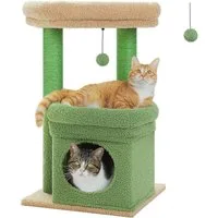 PAWZ Road Kratzbaum Kleiner Katzenbaum, mehrstöckiger Katzenturm,gemütlicher Katzenwohnung, mit Sisal-überzogenem Kratzbaum