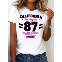 RMK T-Shirt Damen Shirt Rundhals Basic "College" aus Baumwolle