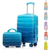 LVHOM Hartschalen-Trolley Handgepäck-Trolley&Koffer 2/4-St.14"/20"/24"/28", leise Rädern für Tour, Geschäftstrip, Familienurlaub, längere Erkundungen, Flughafentransfers