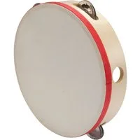 GICO Spielzeug-Musikinstrument Kinder Tamburin 20cm aus Holz mit 5 Schellen - 3833