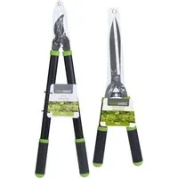 Koopman Heckenschere 2 Tlg. Gartenwerkzeug Scheren Set Schwarz Metall, (Set, 2-tlg., Packung), Gartenarbeit, Gartenschere, Astschere