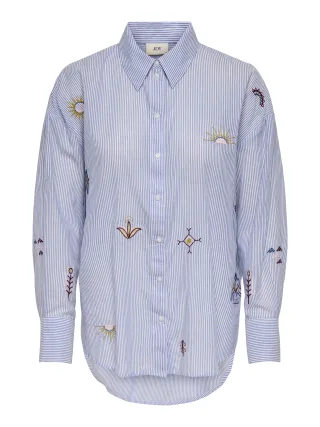 JDY - JDYPAIGE L/S LOOSE EMB. SHIRT WVN Cloud Dancer - Gr. - XS