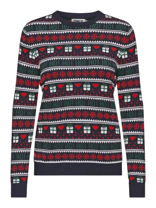 ONLY - ONLXMAS PRESENT LS O-NECK KNT night sky - Gr. - L