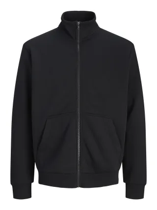 JACK&JONES - JJEBRADLEY SWEAT ZIP HN NOOS Black - Gr. - S