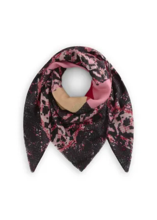 Wärmendes Tuch mit Schlangen-Muster pink - Gr. - one size