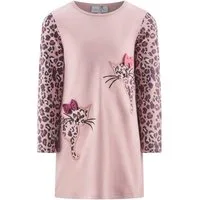 happy girls A-Linien-Kleid Happy girls Kleid Leo Katze Langarm Dusty Rose (kein Set, 1-tlg)