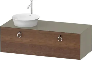 Duravit White Tulip Konsolenwaschtischunterbau wandhängend Amerikanischer Nussbaum & Stein Grau Matt WT4982L77H20010