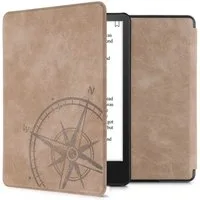 kwmobile E-Reader-Hülle Hülle für Amazon Kindle Paperwhite 11. Generation 2021, Kunstleder eReader Schutzhülle - Case Cover Kompass Vintage Design