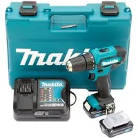 Makita Akku-Bohrschrauber 12V DF333DSAE, max. 1700 U/min, mit 2 Akkus 12V/2,0 Ah, Ladegerät und Koffer