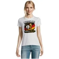 Blondie & Brownie T-Shirt DeutschlandPokal Fußball Pokal Fanmotiv Print Damen Shirt Top (Einzelartikel, Einzelartikel) DeutschlandPokal_D_Tee Fußballliebe Damenprint