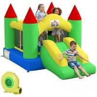 HOMCOM Hüpfburg mit Gebläse, Rutsche, Trampolin, (Kinderhüpfburg, 1-tlg., Spielburg), für Kinder 3 bis 10 Jahre, Oxford, 300 x 180 x 160 cm