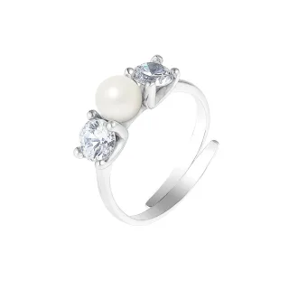 DIADEMA - Massiver Ring mit Süßwasserperle - Pure White Kollektion