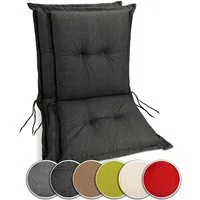 sunnypillow Stuhlkissen 2 Stück Gartenstuhlauflagen Niedriglehner 100 x 50 x 9 cm, UV-Lichtecht Stuhlauflage Stuhlkissen, Anthrazit