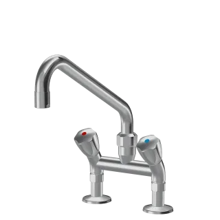 KWC Zweigriffmischer GASTRO Schwenkauslauf, AD153 A300 B 252 C 345, chromeline 118411