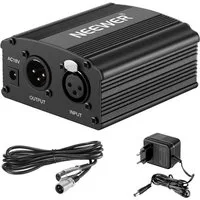 Neewer NW-100 1 Kanal 48V Phantomspeisung mit Adapter, XLR Mikrofonkabel Digitales Aufnahmegerät (für Kondensatormikrofon Musikaufnahmegerät)
