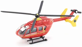 siku 1647 Rettungshubschrauber Metall/Kunststoff 1:87 Rot Drehbare Rotoren