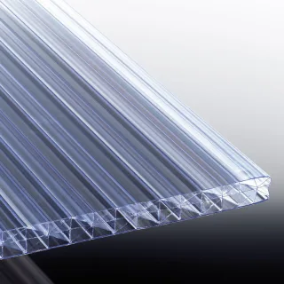 Polycarbonat Stegfünffachplatte | Thermo X-Struktur | 25 mm | Breite 980 mm | glasklar