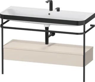 Duravit Happy D.2 Plus c-bonded Set mit Metallkonsole und Schubkasten Taupe Supermatt 1175x490x850 m HP4744E83830000