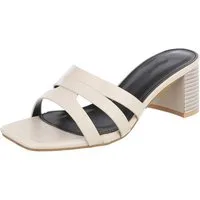 Ital-Design Damen Pantolette mit Blockabsatz und breiten Riemen Pantolette (91971129) Blockabsatz Sandalen & Sandaletten in Beige