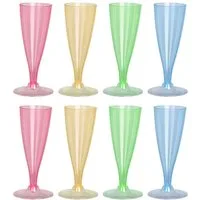 HAC24 Sektglas Plastik Sektglas 130 ml Champagnerglas Sektkelch Plastikglas, 32-tlg., Kunststoff, Wiederverwendbar