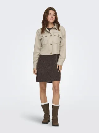 ONLY - ONLBELICIA FAUX SUEDE JACKET OTW Pumice Stone - Gr. - M
